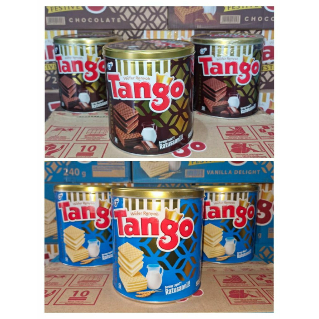 [TERMURAH TANGO] Wafer Tango kartonan isi 6 kaleng varian coklat Dan vanila