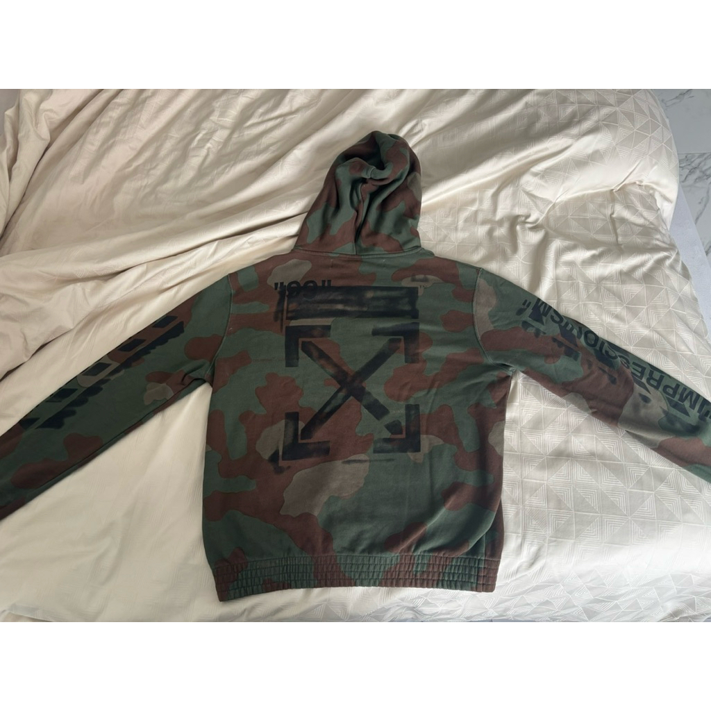 Off-White™ "Impressionism" Camoflauge Diag Stencil Hoodie Zip Up Asli