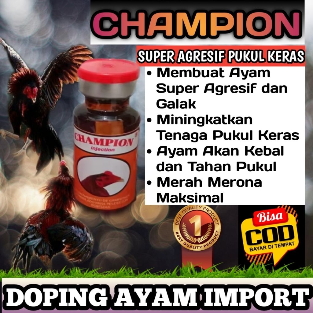Champion Injections Doping Ayam Aduan Suntik Sabung Taji Pisau Import