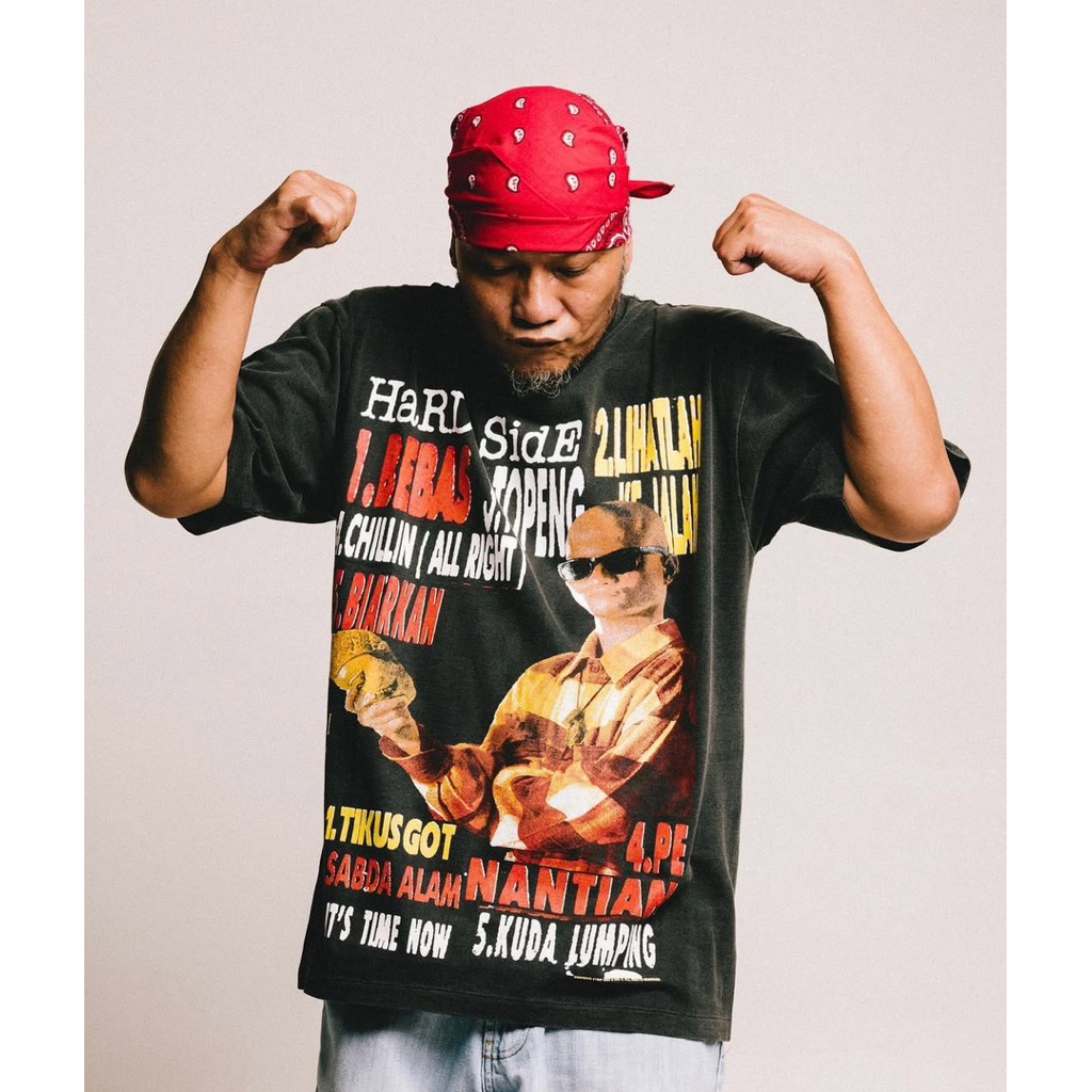 T-Shirt / Tees Bootleg GINSENGSTRIP Iwa K Black Faded Colour (NEW) | Kaos Iwa K Vintage Rap Tee Indo