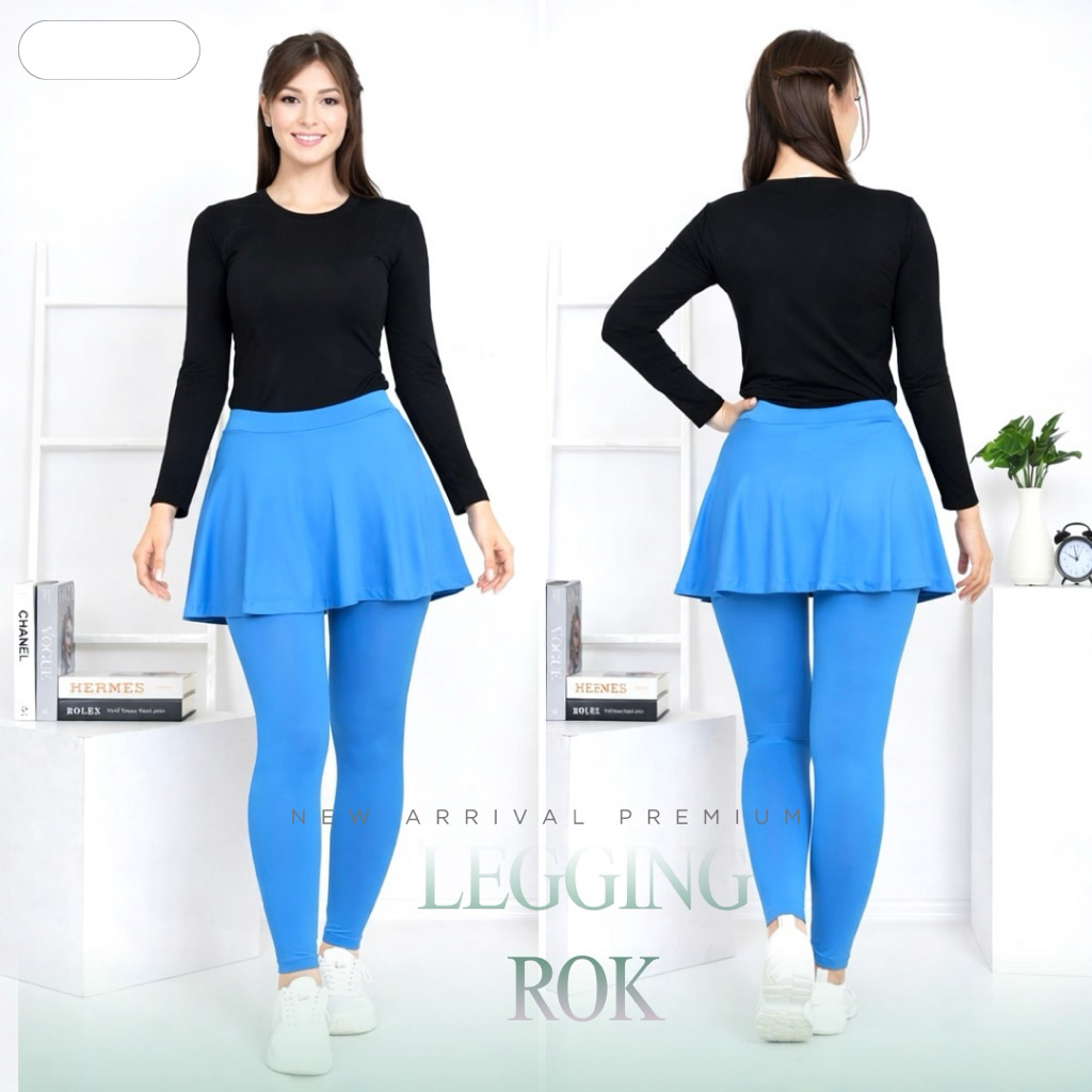 Legging rok senam wanita/celana rok senam bahan spandex super/bawahan baju senam rok payung