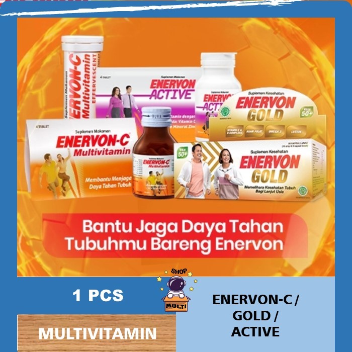 1 STRIP/BOTOL SUPLEMEN MULTIVITAMIN DAYA TAHAN TUBUH ENERVON C / ENERVON C ACTIVE / ENERVON C GOLD/ 