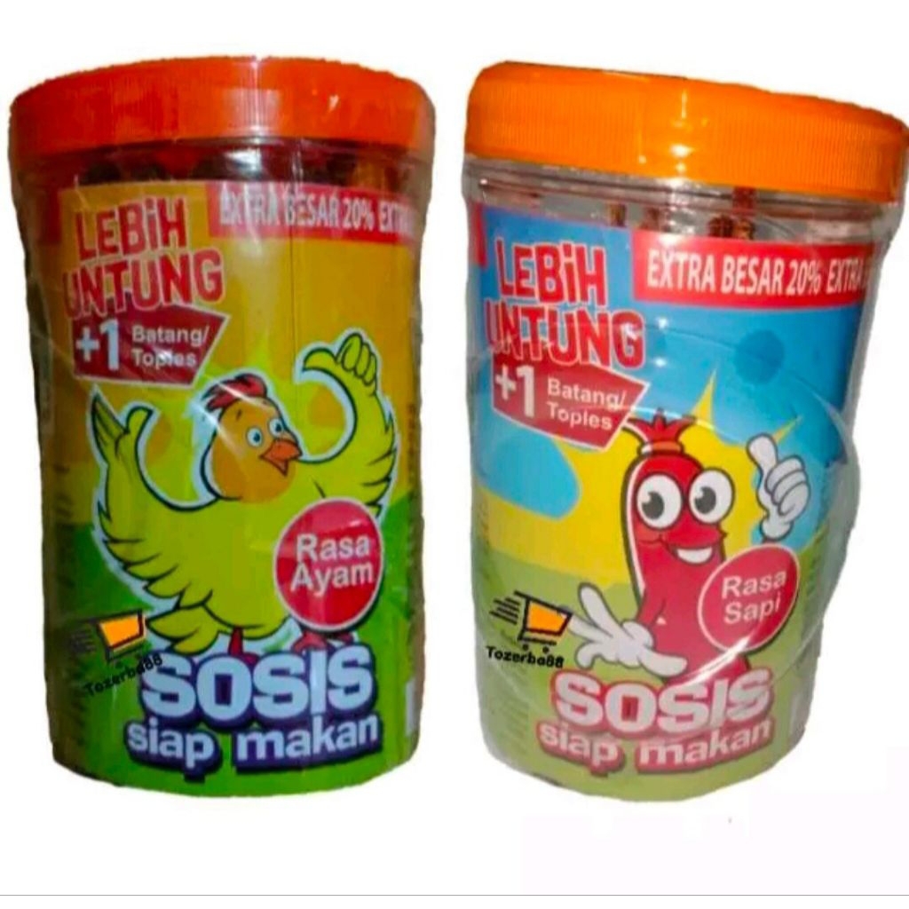 Sosis so nice toples isi 24 pcs - sosis siap makan rasa ayam , sapi , ayam pedas, sapi pedas