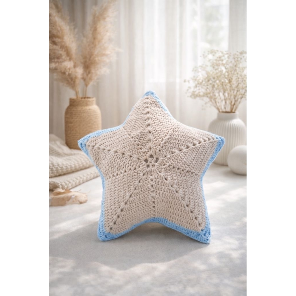 Delinza Craft | star pillow crochet | bantal rajut | bantal rajut bintang