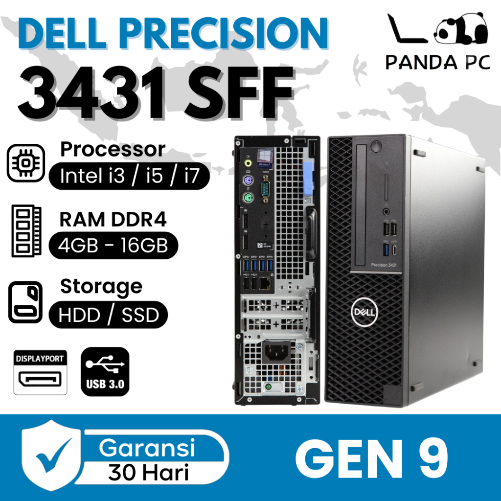 PC Dell Precision 3431 SFF Core i3 / i5 / i7 Gen 9 PC Slim Komputer Second