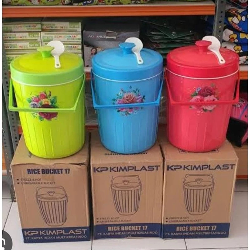 RICE BUCKET 17LITER RICE BUCKET KIMPLAST RICE BUCKET TEBAL TEMPAT NASI
