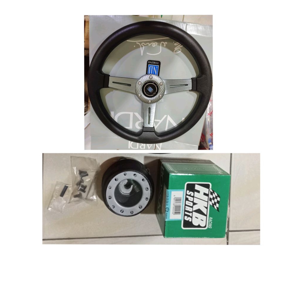 Paket Stir Mobil Racing Nardi + Bosskit Ring 14 Inch Universal