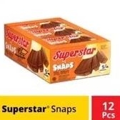 Wafer Cokelat SUPERSTAR SNAPS 28Gr ECER Grosir