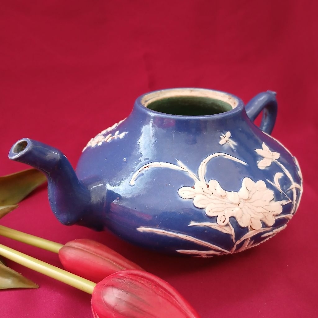 Teko Poci Teapot bunga sakura keramik antik vintage