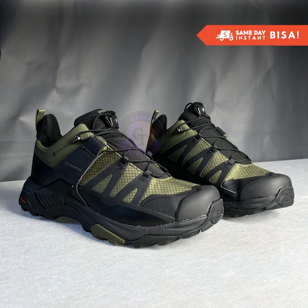 Sepatu Salomon X Ultra 4 inch GTX 04 Hiking Shoes / Salomon X Ultra 4 Gore-Tex Hiking Boots Green Hi