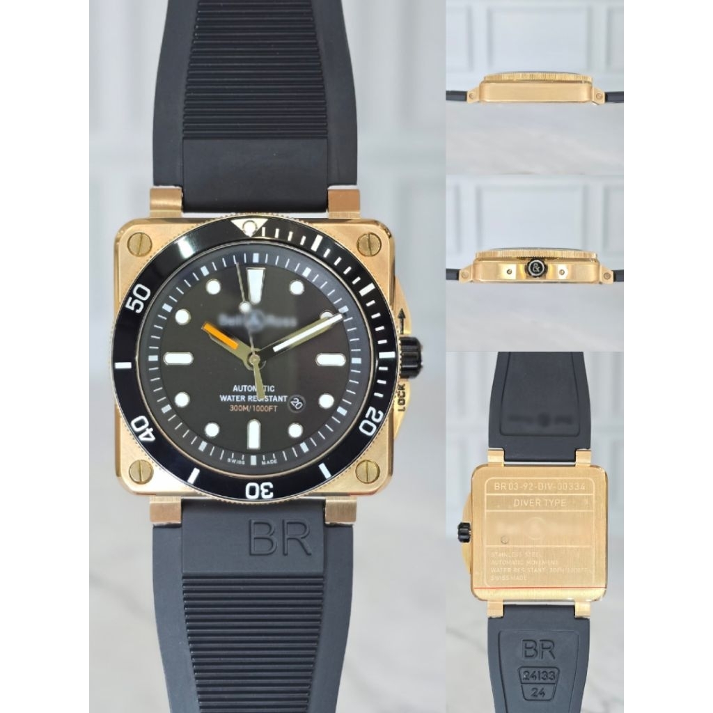 Jam Tangan BR 03-92 DIV Diver Type GMT Automatic Rubber Strap