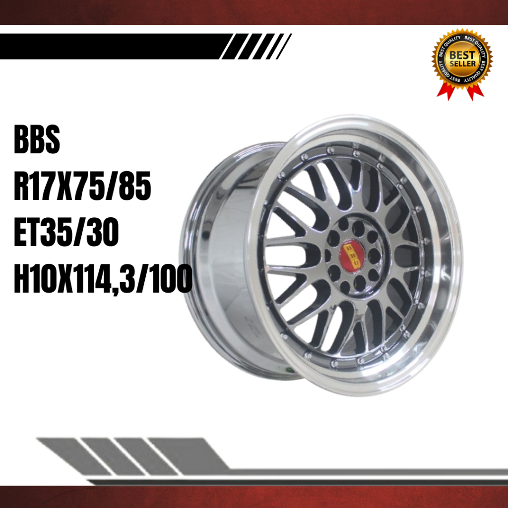 Velg mobil bbs model celong balck crome ring 17