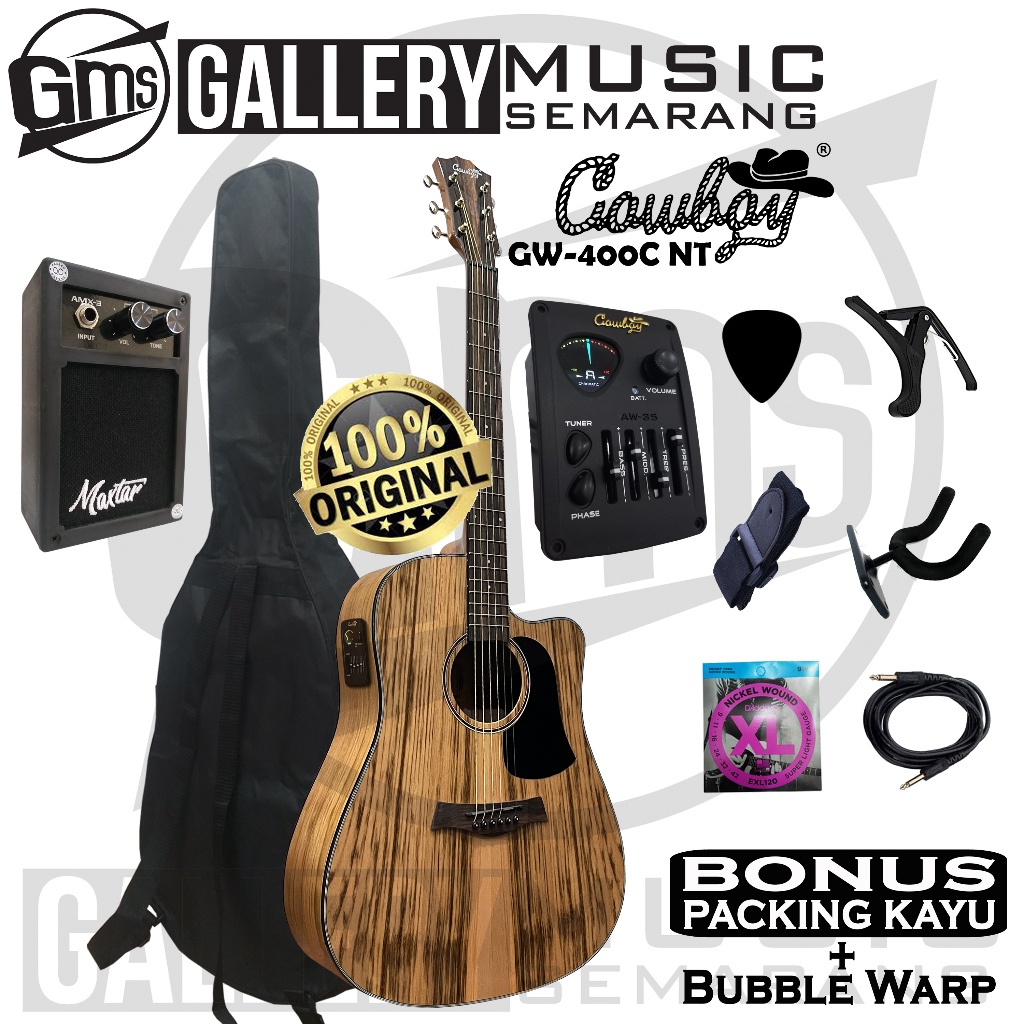 ORIGINAL Gitar Akustik Elektrik Cowboy GW-400C NT Gitar Cowboy Original