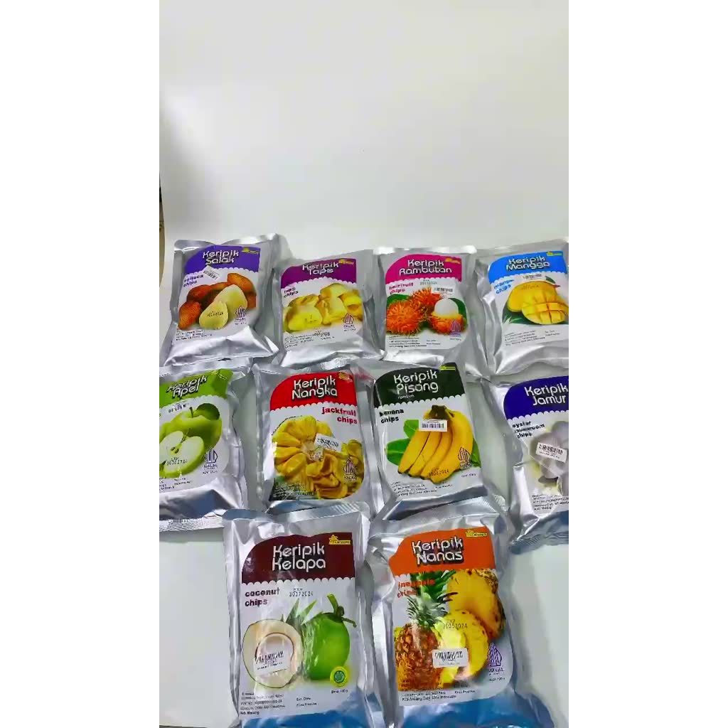 Aneka Keripik Buah Khas malang 100g | Keripik Buah Malang | Cemilan Buah Kering | Snack Kiloan