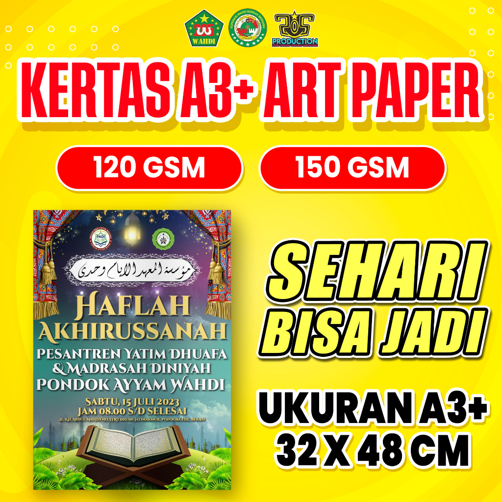 Cetak A3+ | Print A3+ MURAH | Art Paper 120 - 150 | 1 Sisi / 2 Sisi