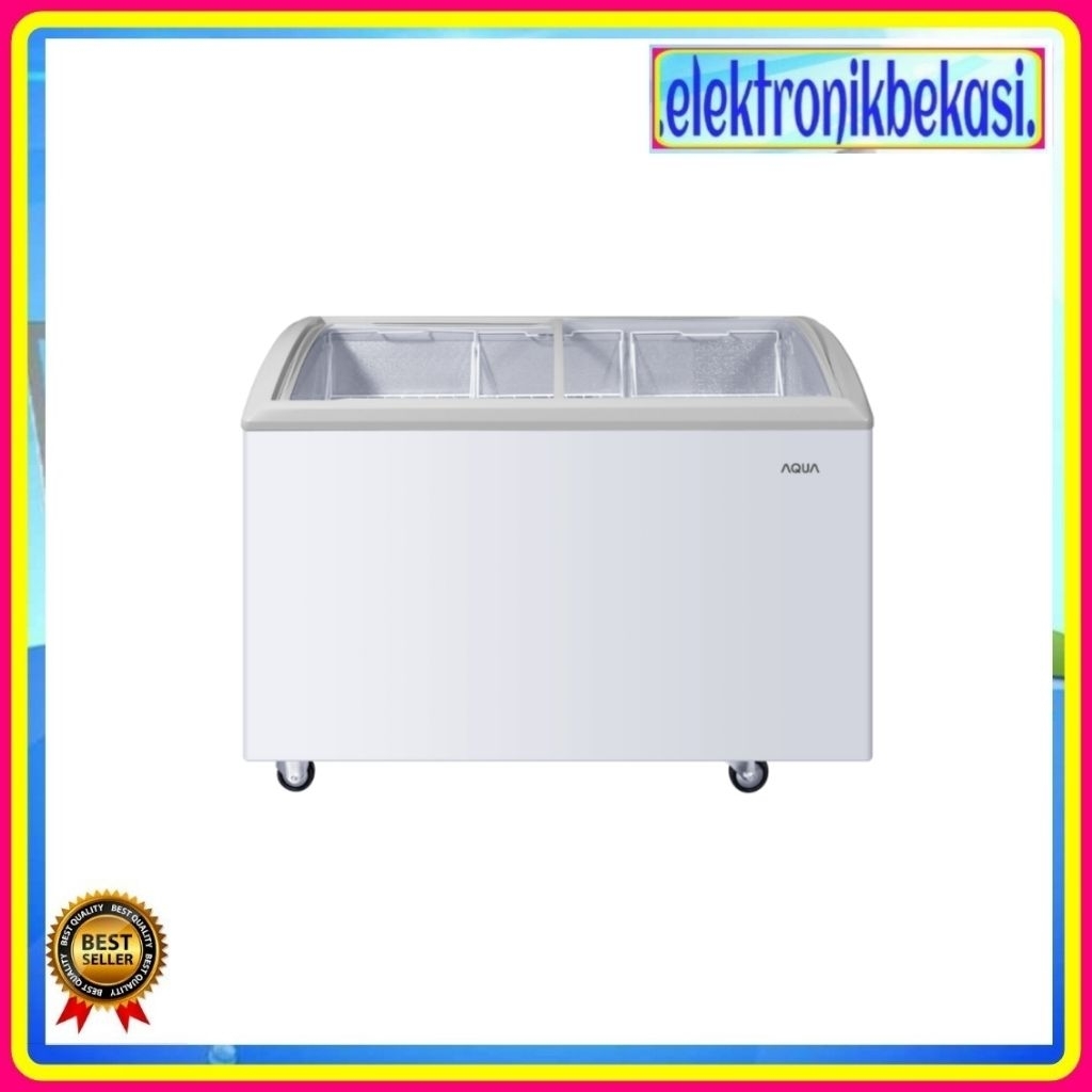 CHEST FREEZER AQUA AQF 332 MC / FREEZER BOX AQUA 332 LUTER SLIDING AQF 332MC / AQUA AQF-332MC KACA