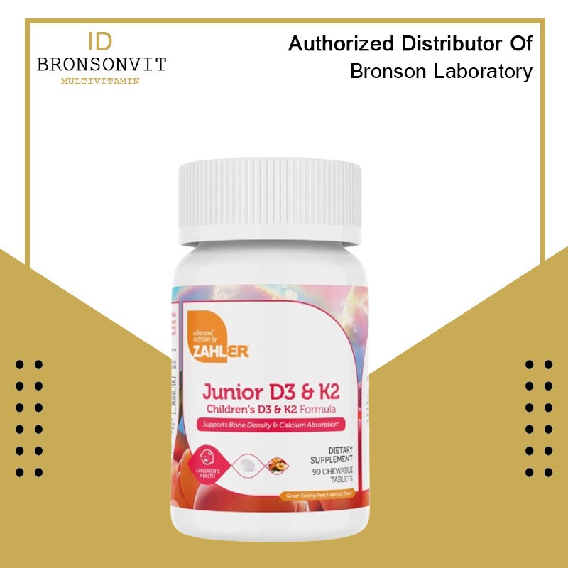 Zahler Junior K2 D3 2000IU 90 Chewable Tablets Vitamin Anak D3 + K2