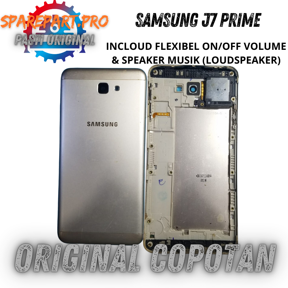 BACKDOOR HOUSING + BUZER DAN FLEXIBEL ON OFF SAMSUNG J7 PRIME ORI COPOTAN
