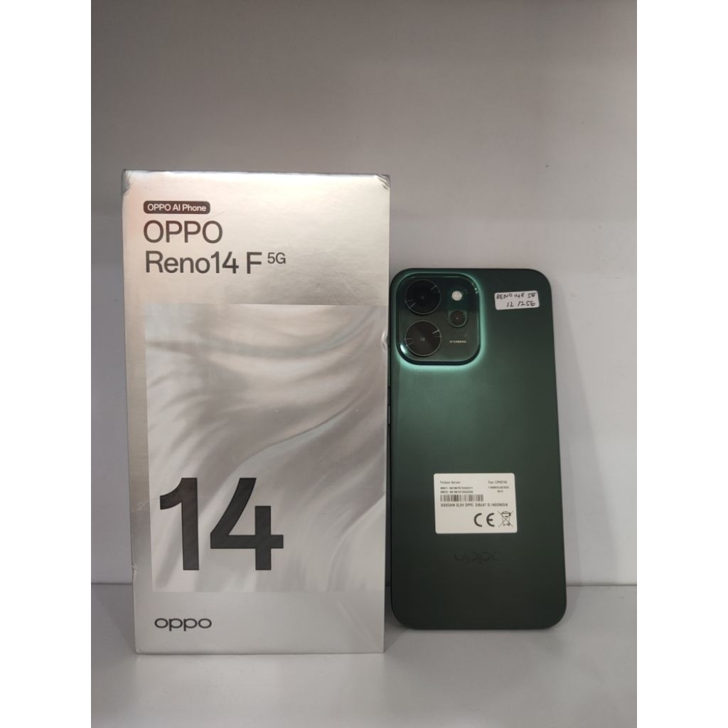 Second oppo reno 14f 12/256 fullset buka segel