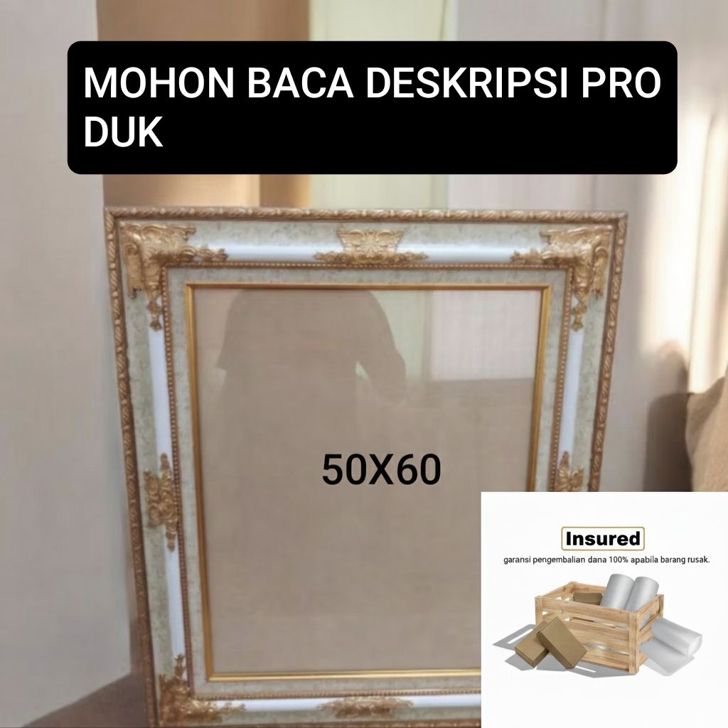 Bingkai / Frame / Pigura Foto 50x60 cm | Frame 24R Motif Mewah Premium (Free Paku) – Siap Kirim ke S