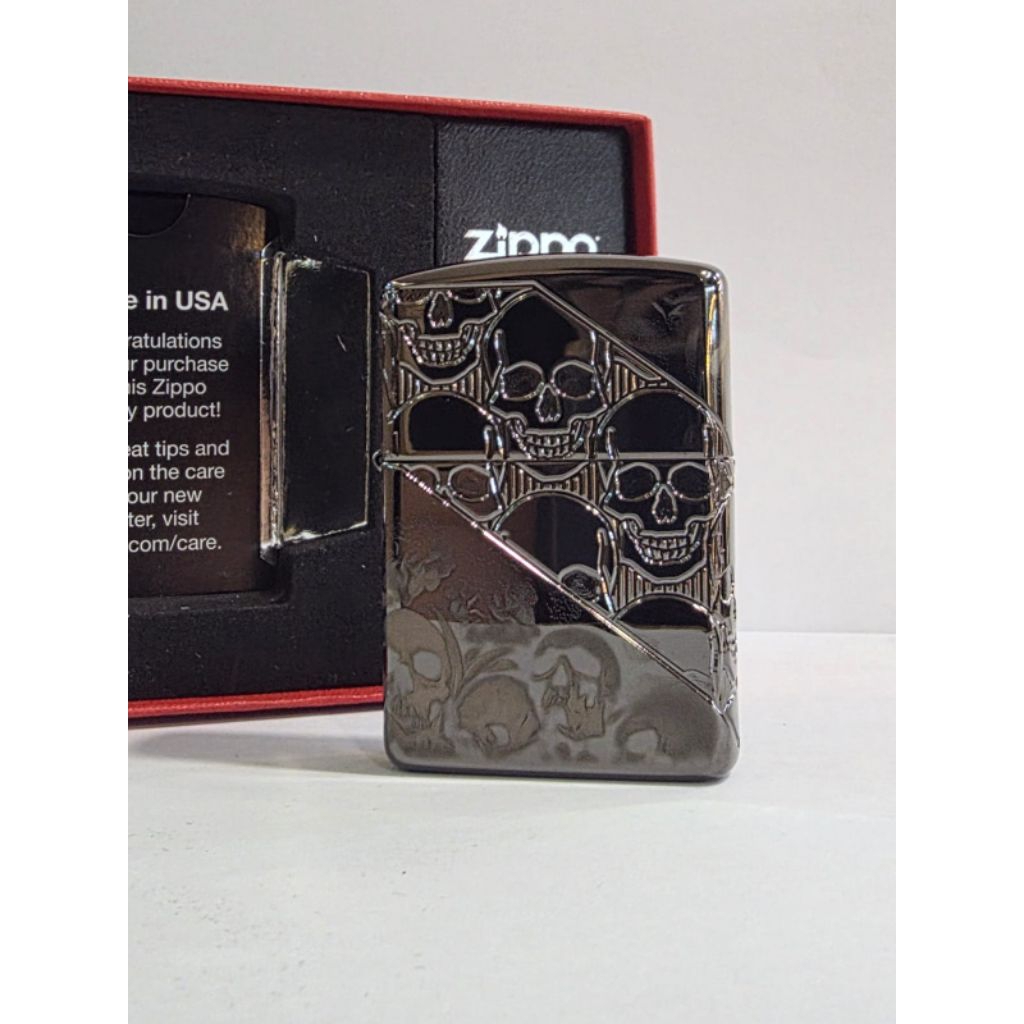 Original Zippo Armor 360° MultiCut Skull Design 4 sisi 46751