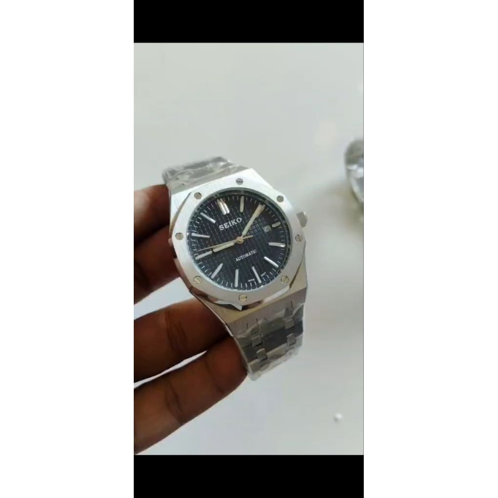 seiko mod royal oak black dial