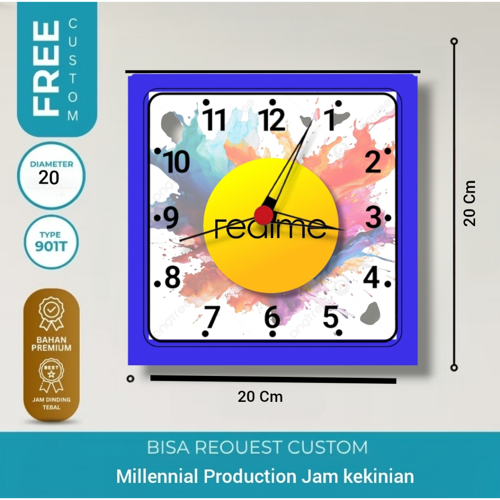 JAM DINDING LOGO HP SMARTPHONE OPPO VIVO SAMSUNG JAM KAYU MILENIAL