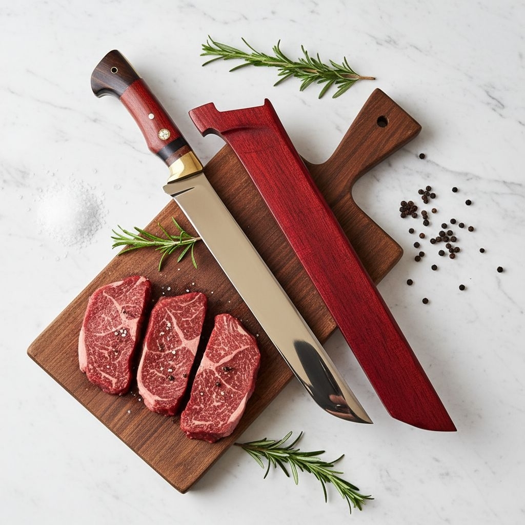 Pisau Sembelih AH Blade Premium Original Baja D2 - Alat Sembelih Qurban Tahan Karat Standar Ihsan