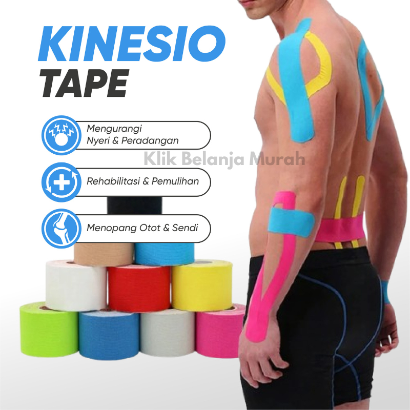 Kinesio Tape Elastis Sport Tape Penopang Otot / Kinesio Tape Elastis Perekat / KINESIOLOGY TAPE UKUR