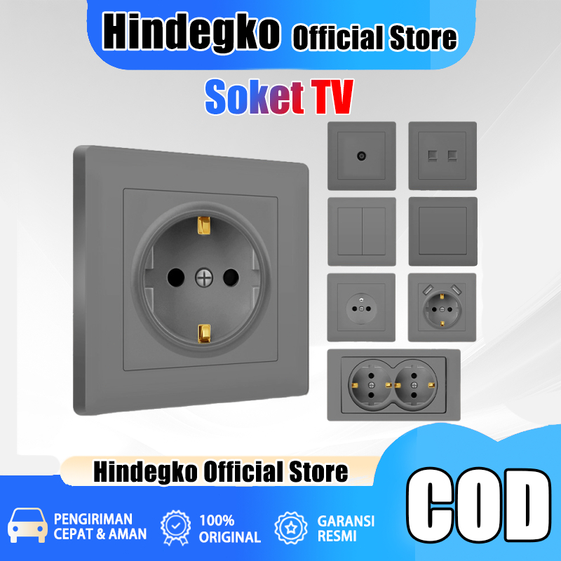 Lampu Saklar Switch TV Broco Outlet Stop Kontak Antena TV Bright-G Panasonic  Wide  Single Satu Sakl