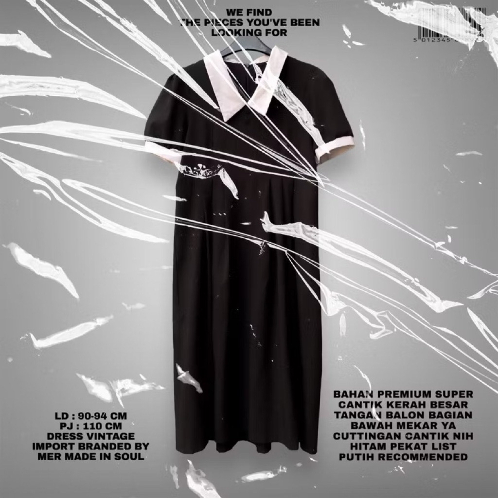 [FLASMA] MER ORIGINAL KOREAN DRESS PREMIUM/BLACK DRESS MEGAR ALINE KOREAN LOOK/DRESS KOREAN STYLE/BL