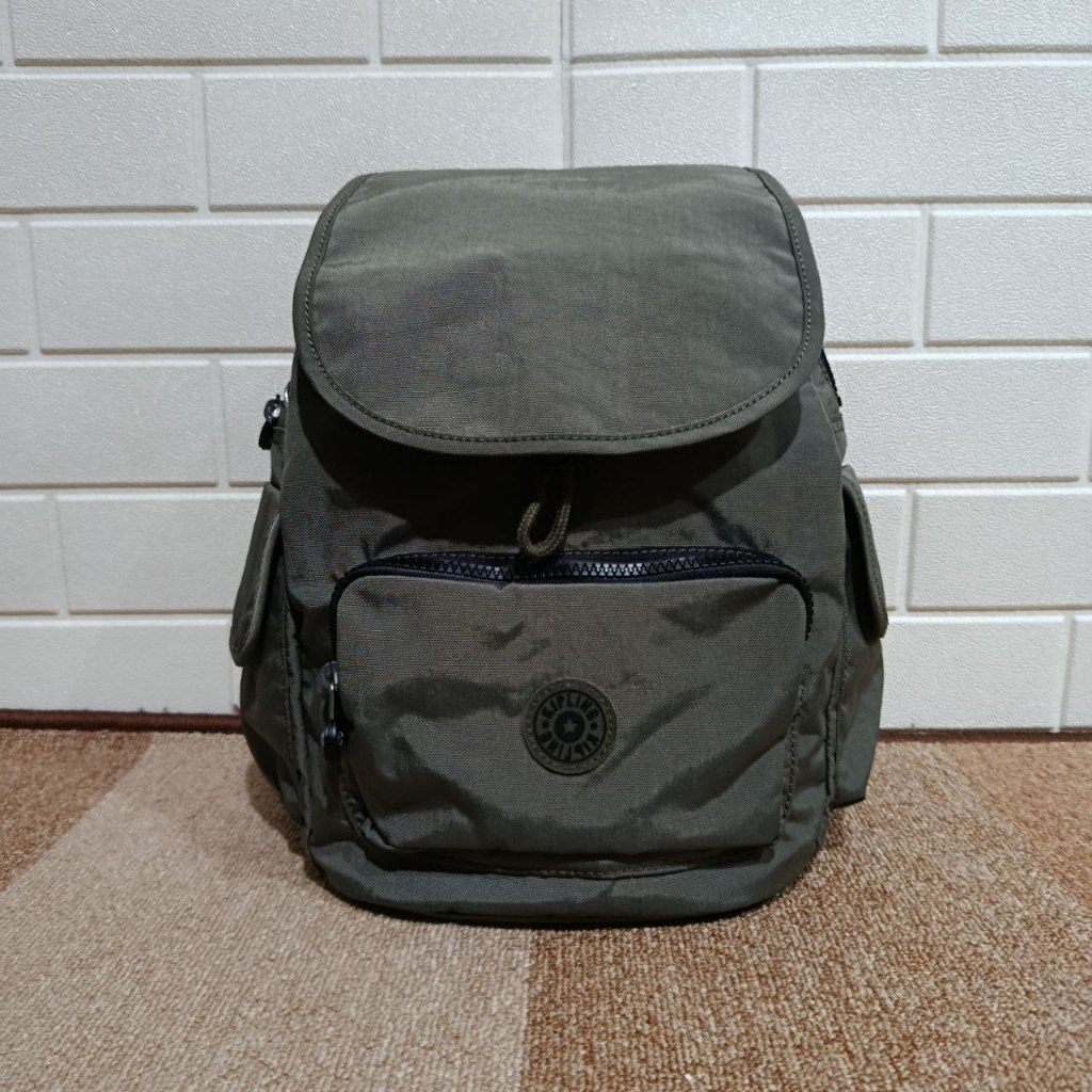 Tas Kipling City Pack S Small Backpack Original Green Moss Ransel Small Wanita