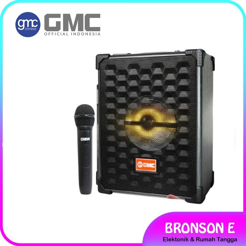 GMC Speaker 899B – Speaker Karaoke Bluetooth 6.5"– 125W, Gratis 2 Mic Wireless UHF, USB, AV, Radio