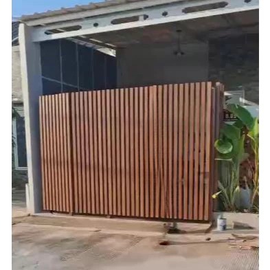 pagar rumah wpc pintu akses dan geser