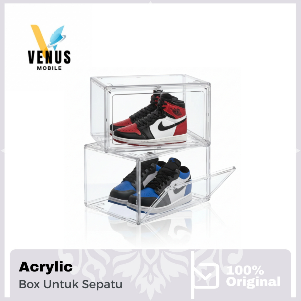 Shoe box full acrylic sneakers acrylic - Shoes kotak sepatu sneaker akrilik Kotak Penyimpanan Sepatu