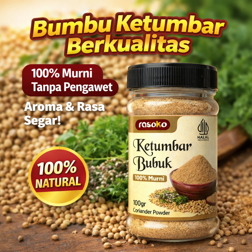 Ketumbar Bubuk 100gr - Aroma Harum, Tanpa Campuran, Sangrai, ketumbar bubuk murni
