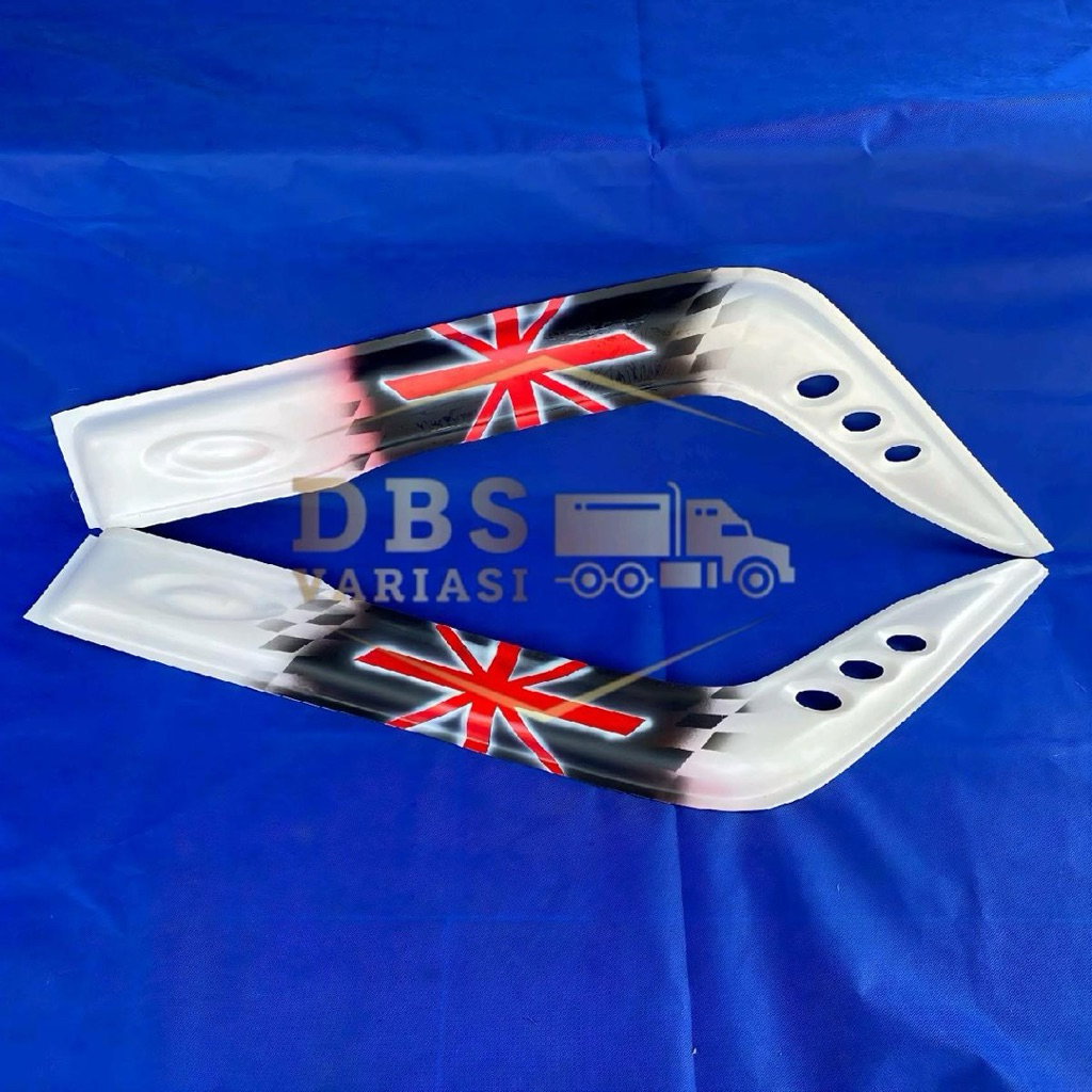 talang air isuzu elf nkr/macan/kucing dan ragasa motif bendera inggris bahan fiber