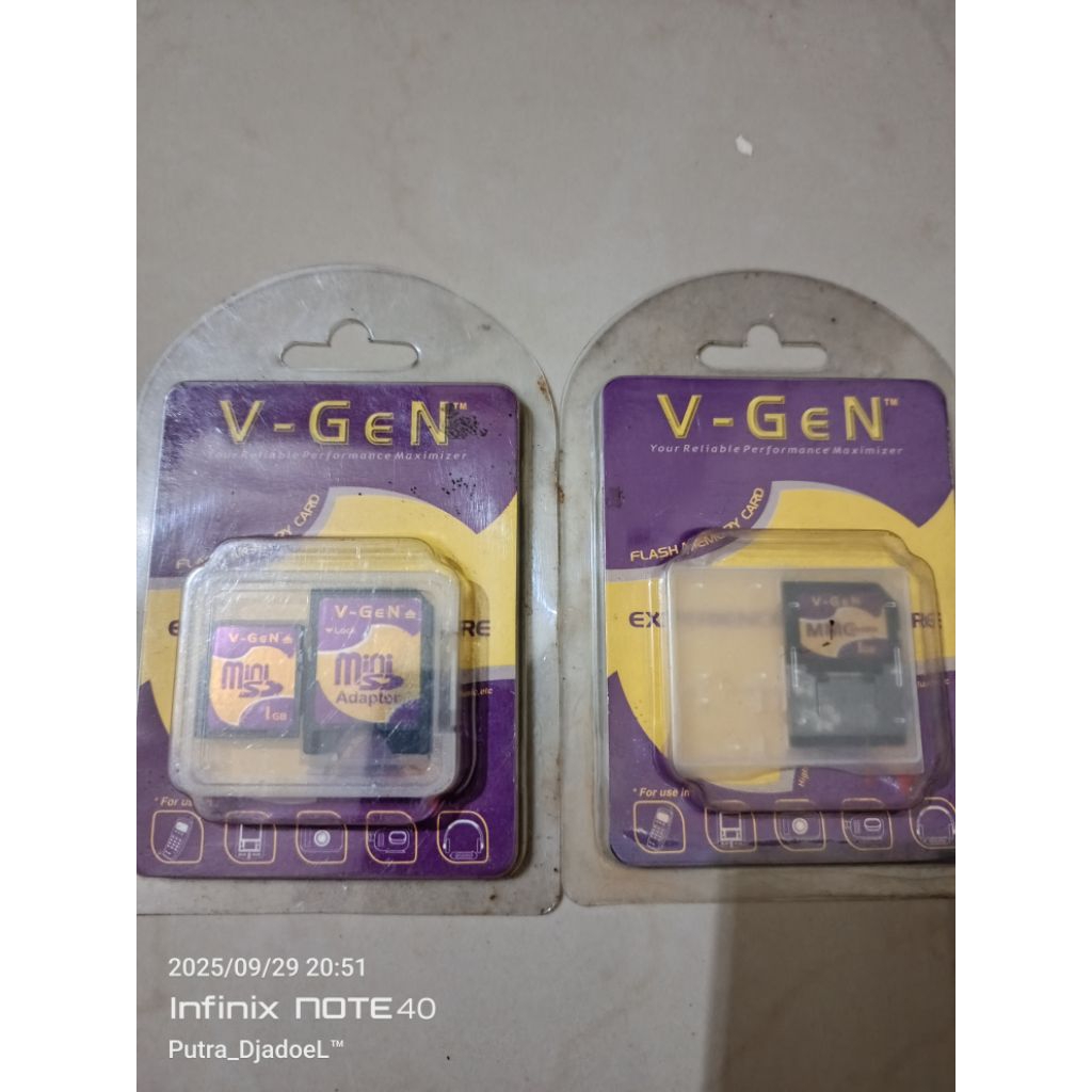 Kartu Memori MMC Nokia N Gage Classic QD 1 Gb Merk V-Gen Original Kuningan Mulus Utuh Normal Fullset