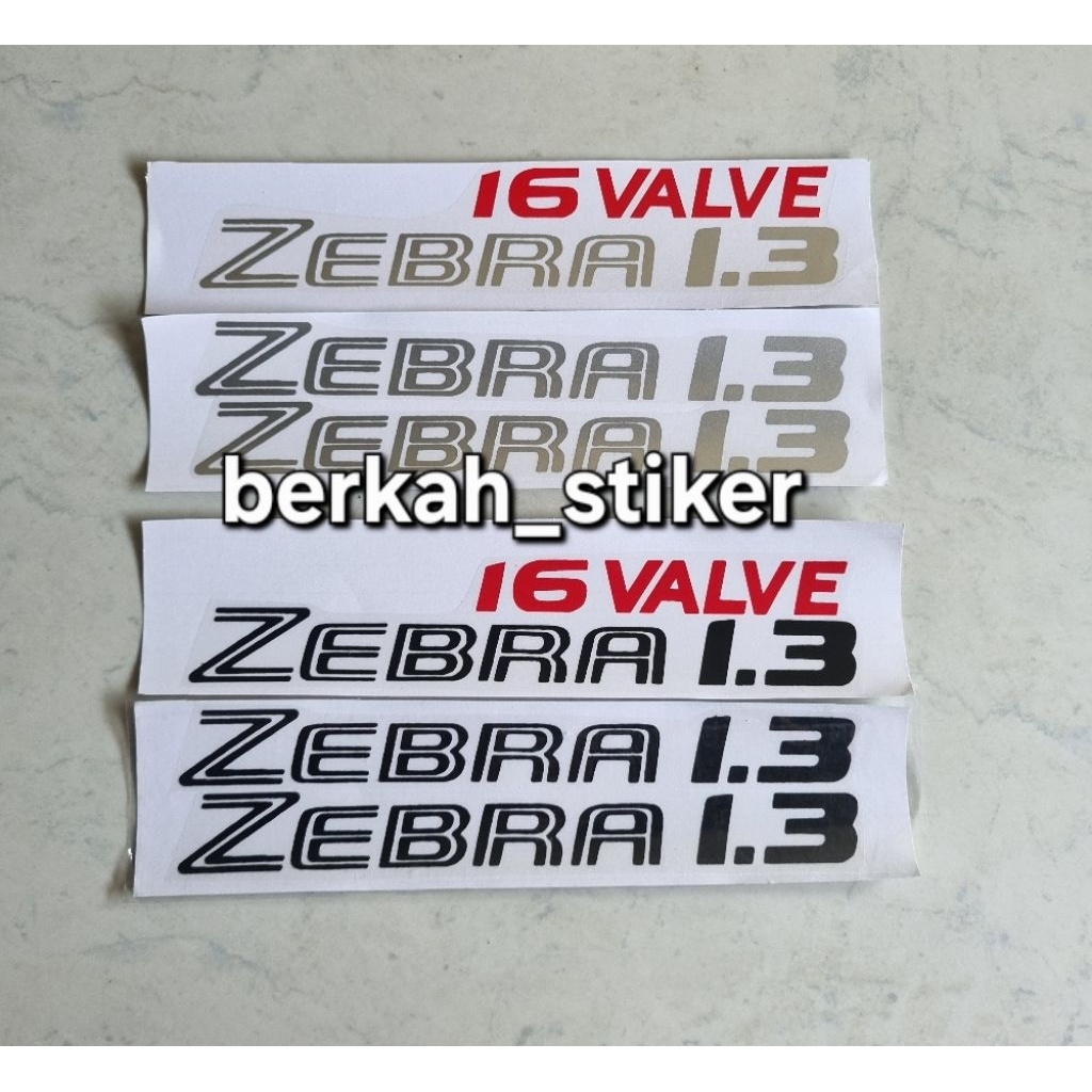 stiker sticker dahatsu zebra 1.3/ stiker zebra set kanan kiri depan kabin/stiker tulisan 16 VALVE ze