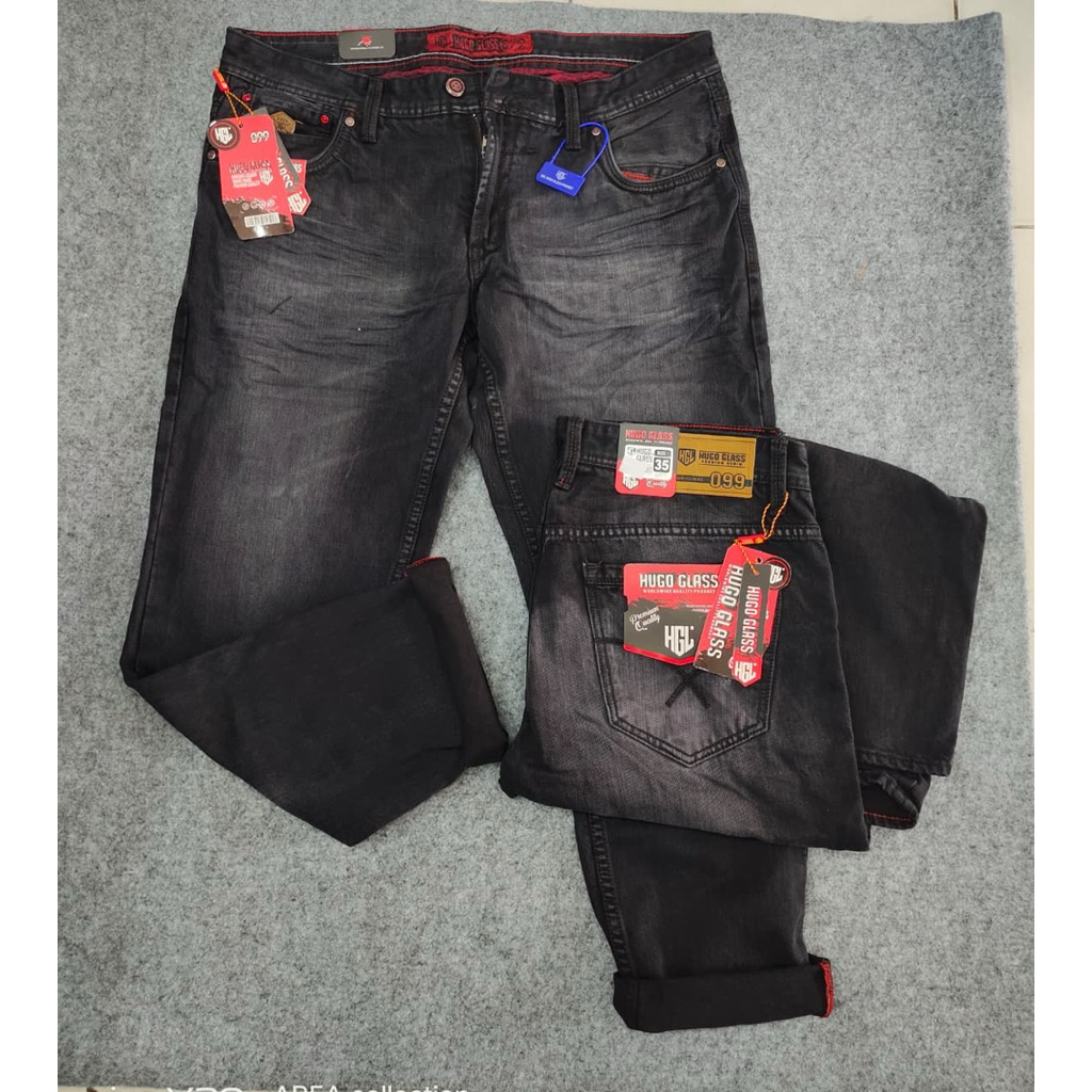 celana jeans hugo glass panjang pria non stret