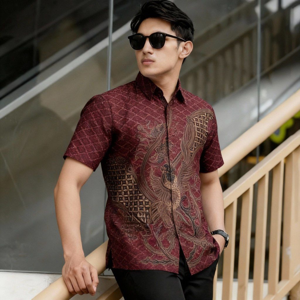 Emka Batik - Batik Cowok / Baju Batik Cowok / Batik Cowok Lengan Pendek / Kemeja Batik Cowok