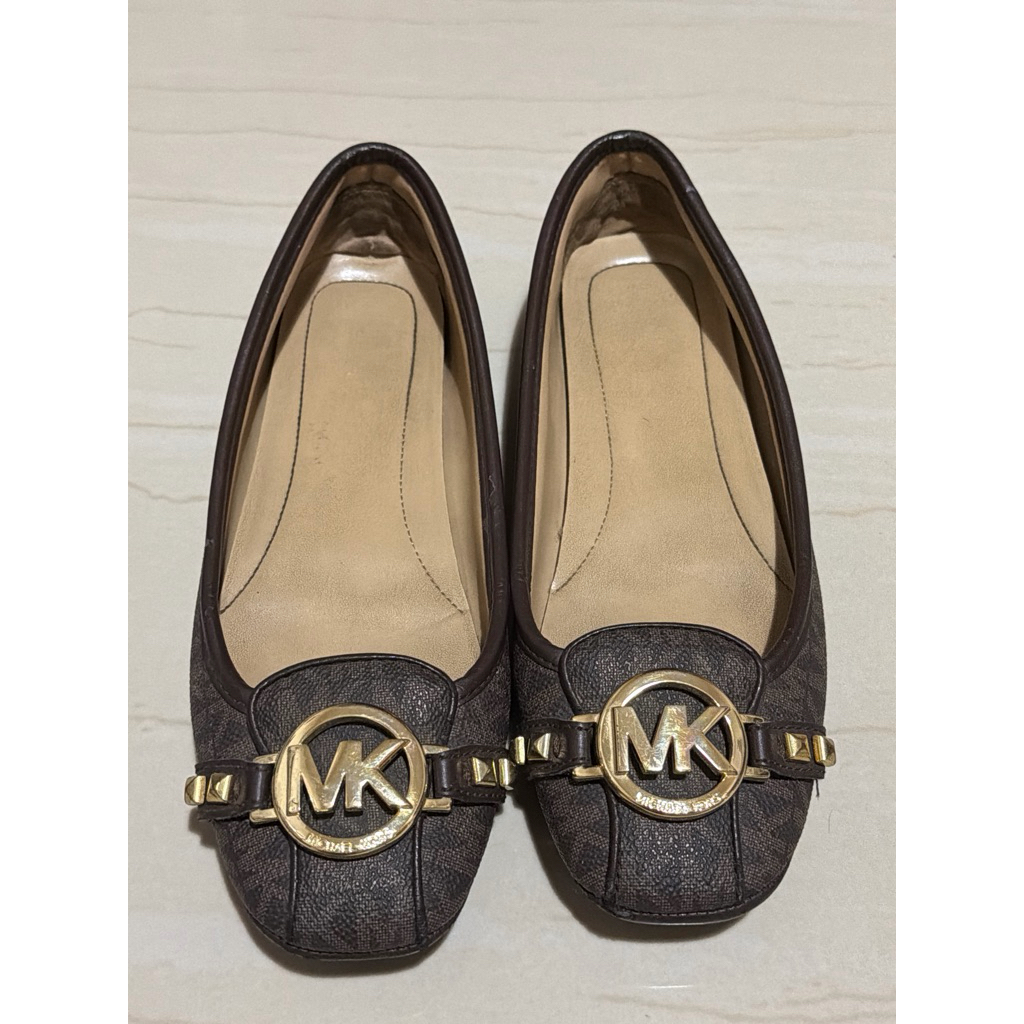 preloved - MK Fulton Studded Logo Moccasin Brown