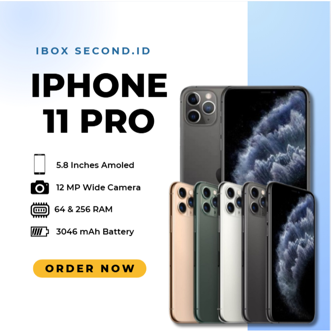 Iphone 11 Pro 128GB, 64GB Second Ori Apple, Like New ALLSIM, Fullset