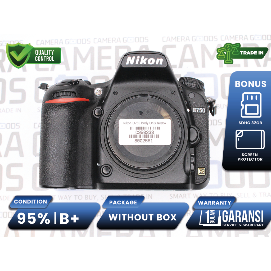 Kamera Nikon D750 DSLR Full Frame Camera Body Only Second Bekas Grade B+ / Nikon D 750 - C250333