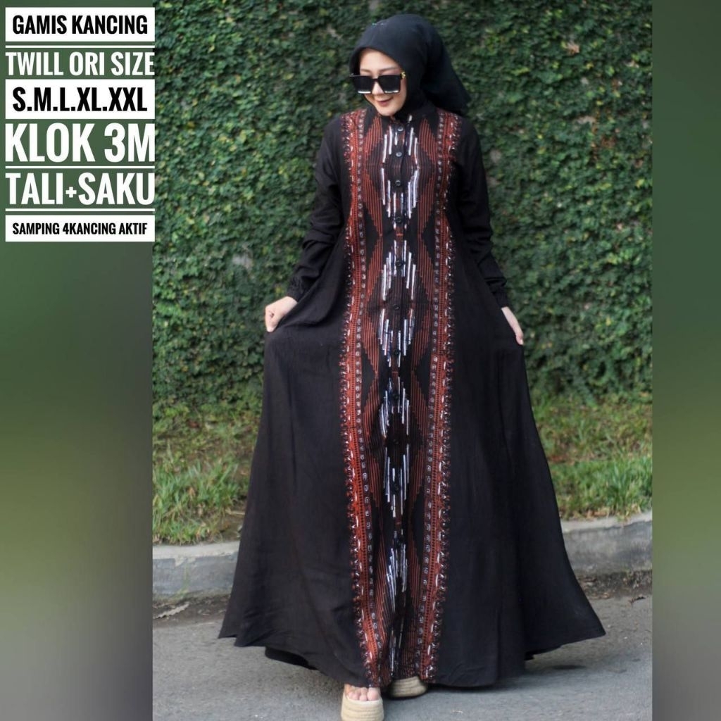 Gamis Twill Ori Bahan Tebal Dan Halus (Ukuran S,M, L, XL, XXL)