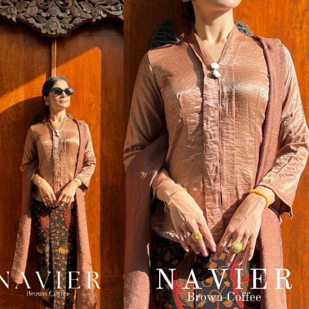 Kebaya bali silk navier | kebaya kartini bali kancing mutiara | set kebaya mutiara | kebaya kartini 