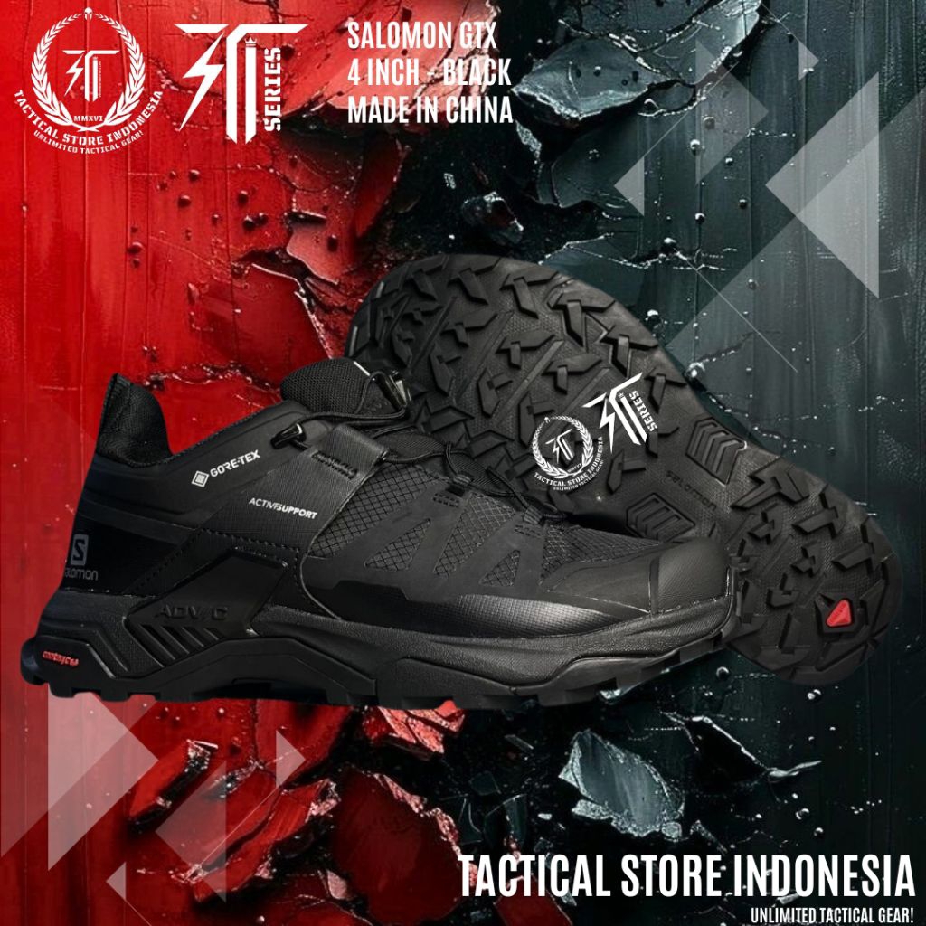 Tactical Store Indonesia ® Sepatu Salomon Replica 4 Inch Made in China - Hitam