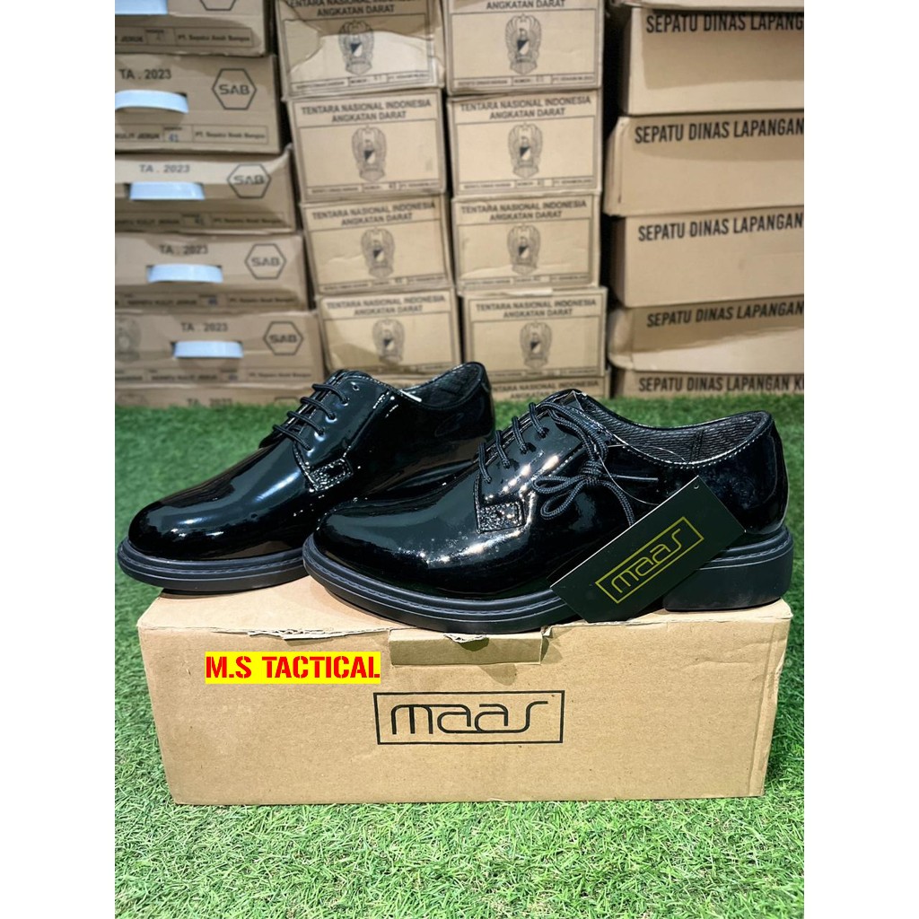 Sepatu PDH Jatah TNI AD Merk PT MAAS Tahan Lipat, Nyaman Di Pakai