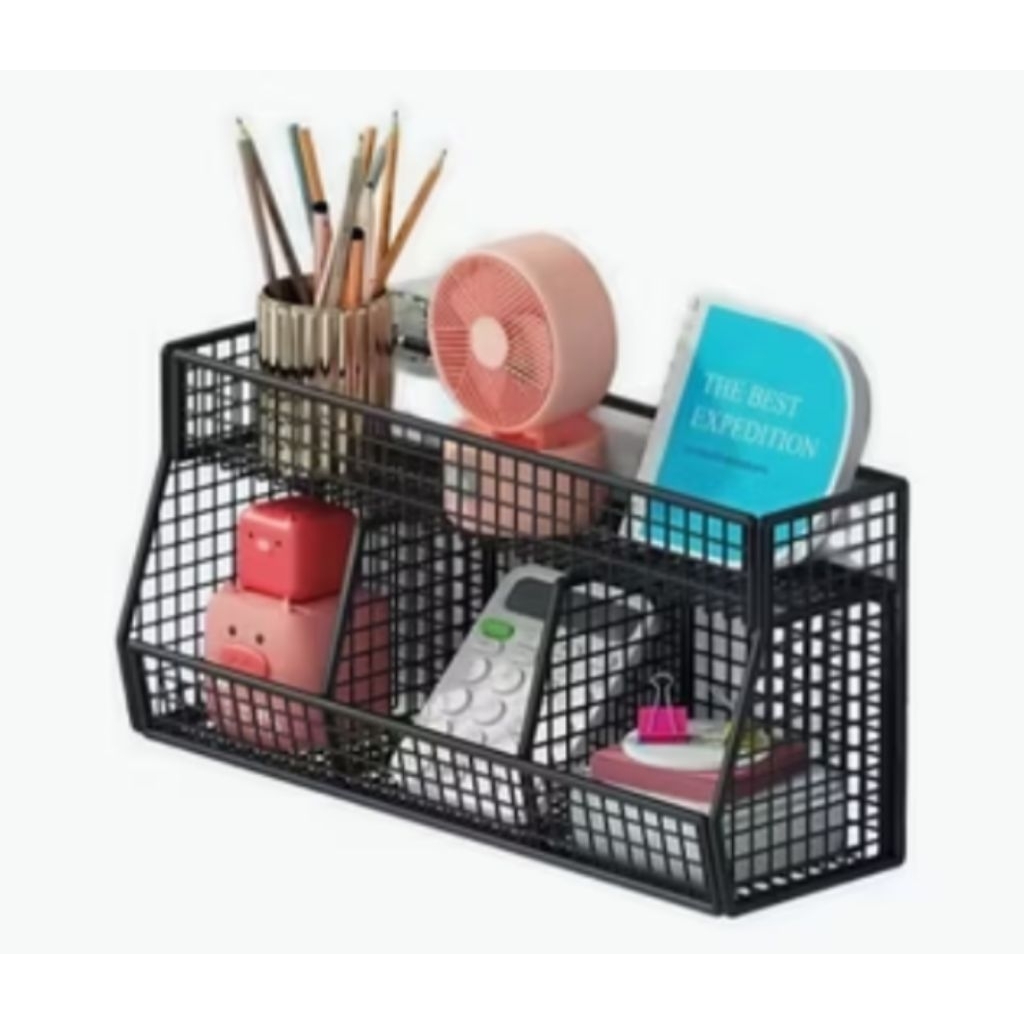 sekat 3 susun hitam/keranjang sekat 3 susun hitam/rak jaring 3 sekat susun/rak bawang susun/rak temp