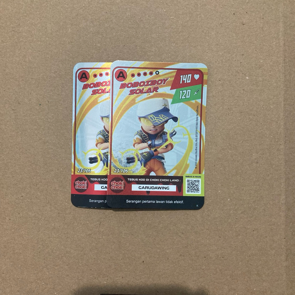 Kartu Hologram Foil Choki Choki Monsta Galaxy Card Boboiboy Solar